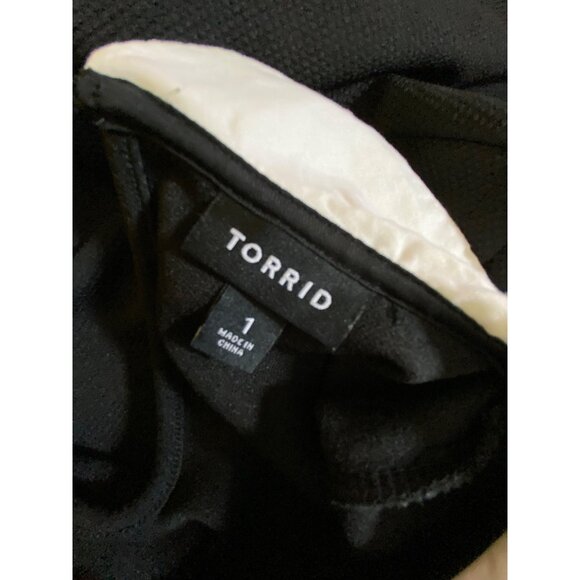 Torrid Black White Collar Dress Size 1 14/16 1X Whimsy Goth Wednesday School Y2k - Picture 5 of 8